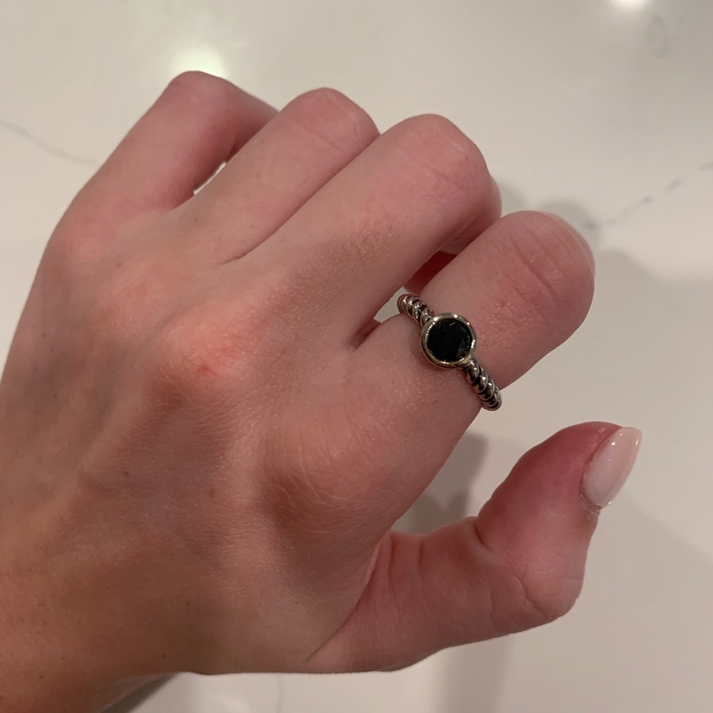 Silver Ring with Black Stone